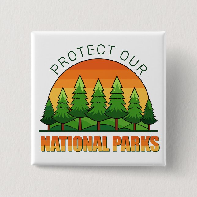 Protect Our National Parks Support 15 Cm Square Badge (Front)