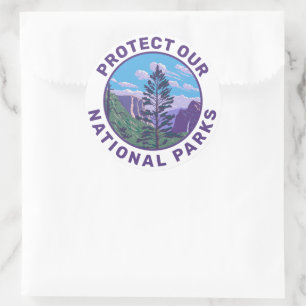 Protect Our National Parks Support Classic Round Sticker