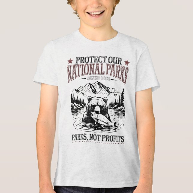 Protect Our National Parks, Upside Down Flag, Prot Tri-Blend Shirt (Front)