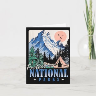 Protect our national parks vintage retro design  card