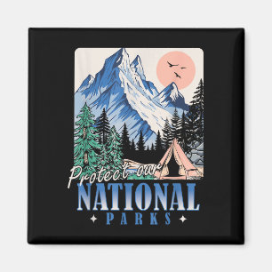 Protect our national parks vintage retro design  magnet