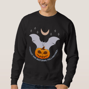 Protect Our Nocturnal Pollinators Scary Bat Sweatshirt