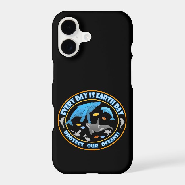 Protect Our Oceans Earth Day iPhone Case (Back)