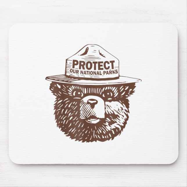 Protect Our Parks Bear Graphic National Park Funny Mouse Pad (Front)