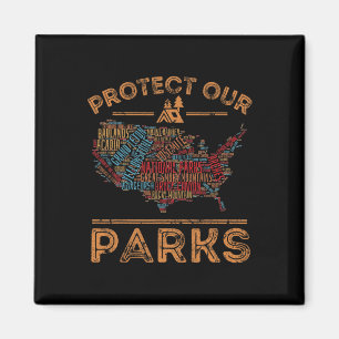 Protect Our Parks National Park Map Hiking Outdoor Magnet