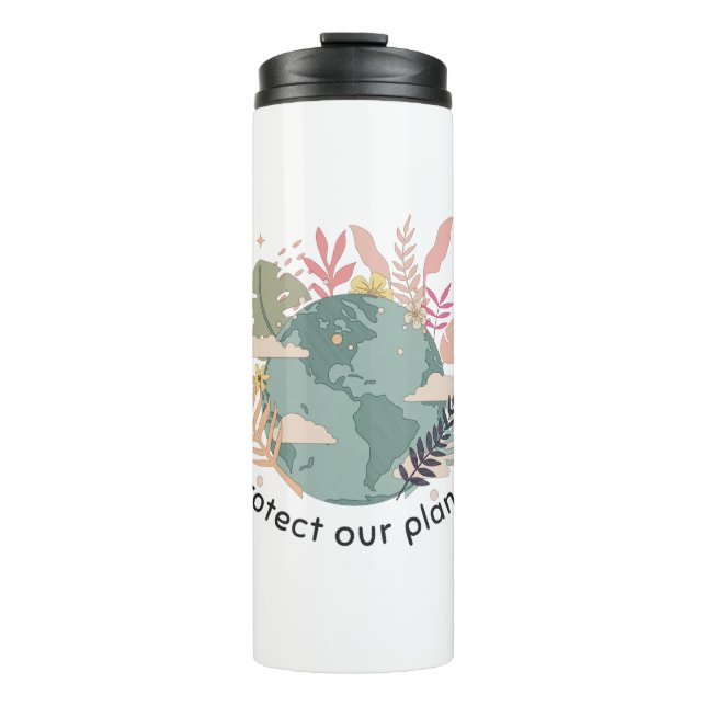 Protect Our Planet - Earth Day (Cartoon texture) Thermal Tumbler (Front)