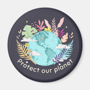 Protect Our Planet - Earth Day (Sketchy texture) Magnet