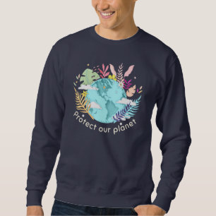 Protect Our Planet - Earth Day (Sketchy texture) Sweatshirt