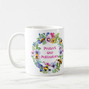 Protect Our Pollinators Bees Flowers Coffee Mug