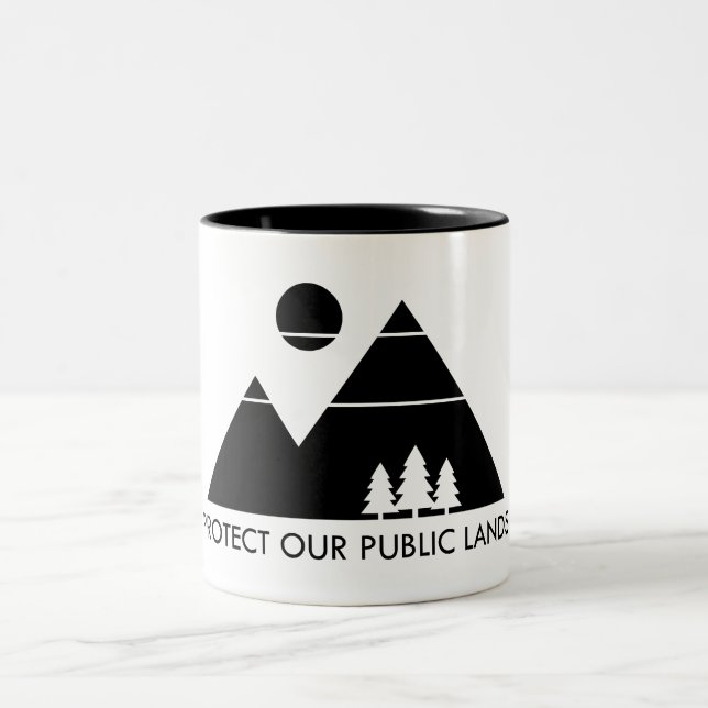 Protect Our Public Lands Mountain Two-Tone Coffee Mug (Center)