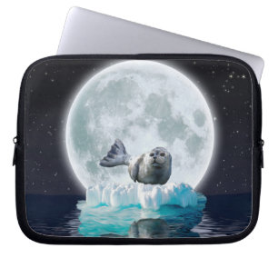 Protect Our Seals from Hunting - Wildlife Art Laptop Sleeve
