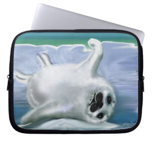 Protect Our Seals from Hunting - Wildlife Art Laptop Sleeve