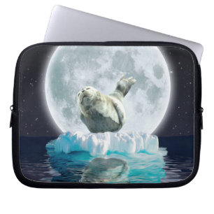 Protect Our Seals from Hunting - Wildlife Art Laptop Sleeve