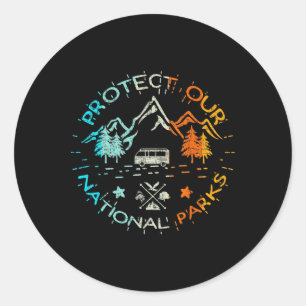 Protect Our Us 59 National Parks Preserve Camping Classic Round Sticker