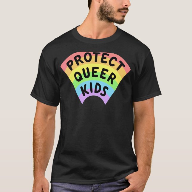 Protect Queer Kids Lgbt Awareness Gay Lesbian Prid T-Shirt (Front)