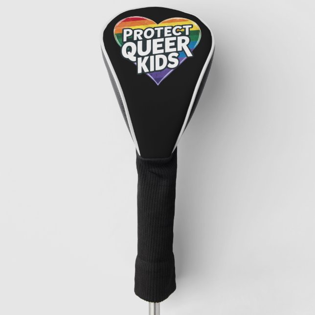  Protect Queer Kids  Rainbow Heart  LGBT Pride  Golf Head Cover (Front)