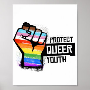 Protect Queer Youth - Progress Pride Fist Poster