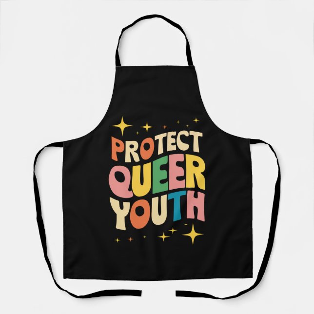 Protect Queer Youth Protect Trans Kids LGBTQ Apron (Front)