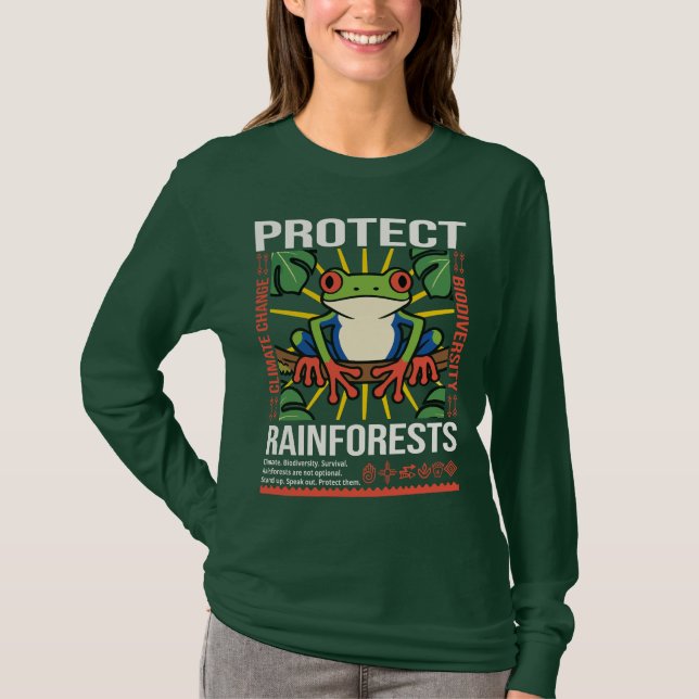 Protect Rainforests Environmental Awareness T-Shirt (Front)
