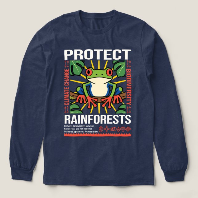 Protect Rainforests Environmental Awareness Tri-Blend Shirt (Design Front)