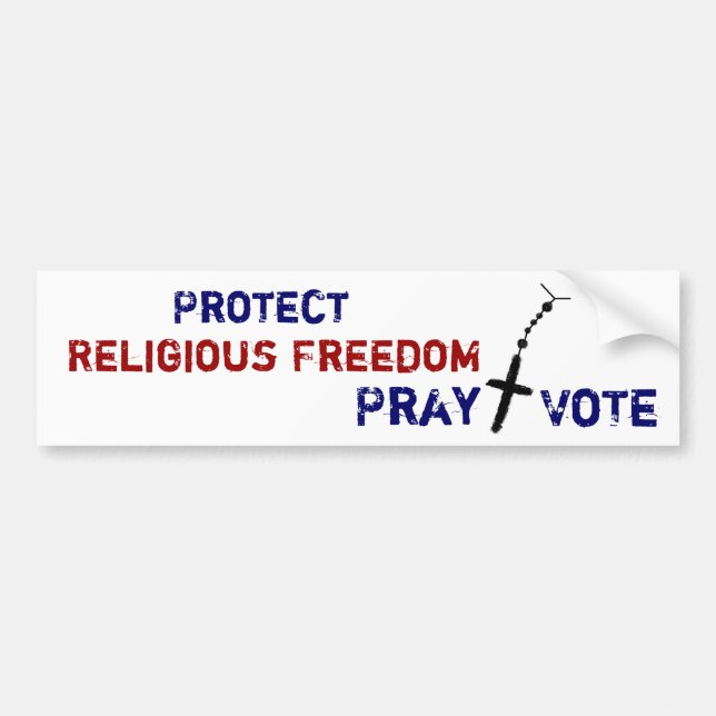 Protect Religious Freedom Pray+Vote Bumper Sticker (Front)