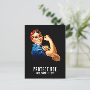 Protect Roe v Wade Rosie the riveter vintage black Postcard
