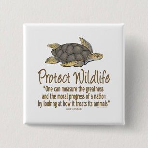 Protect Sea Turtles 15 Cm Square Badge