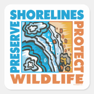 Protect Seashore Square Sticker