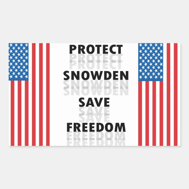Protect Snowden Save Freedom - Decal Rectangular Sticker (Front)
