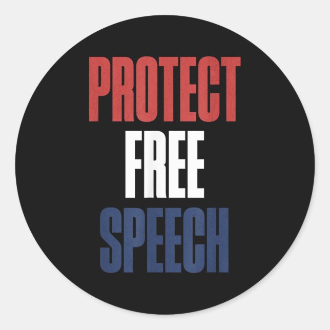 Protect Speech Patriotic Men And Women  Classic Round Sticker (Front)