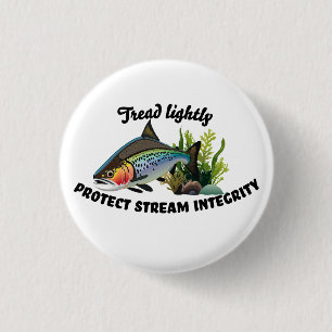 Protect Stream Integrity Rainbow Trout  3 Cm Round Badge