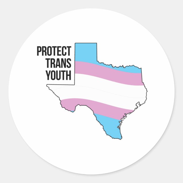 Protect Texas Trans Youth Classic Round Sticker (Front)