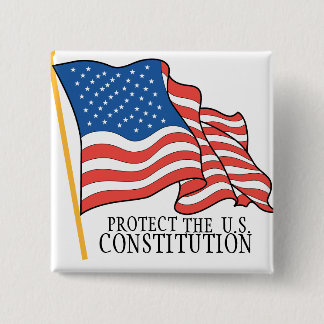 PROTECT THE CONSTITUTION 15 CM SQUARE BADGE