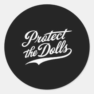 Protect The Dolls - Trans Women Solidarity Retro C Classic Round Sticker