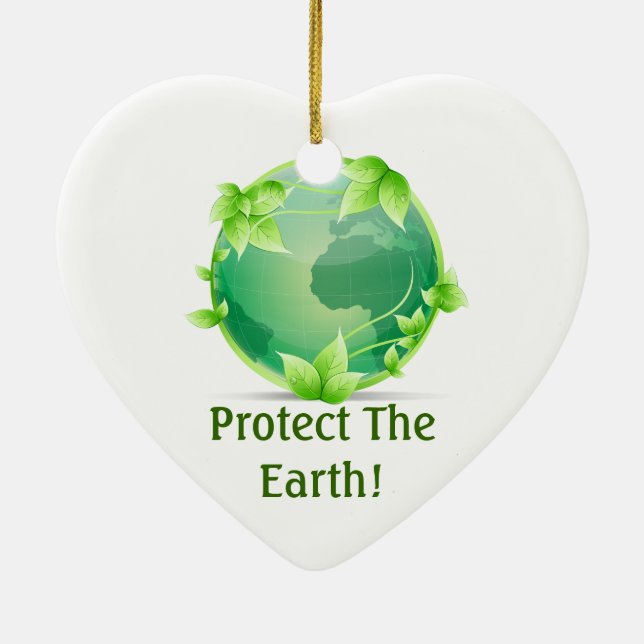 Protect The Earth Ceramic Tree Decoration (Back)