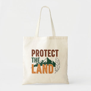 "Protect the Land" Eco-Friendly Mountain Nature Tote Bag