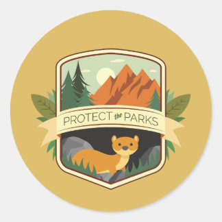 Protect the Parks Weasel Classic Round Sticker