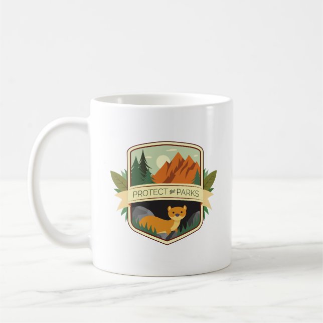 Protect the Parks Weasel Coffee Mug (Left)