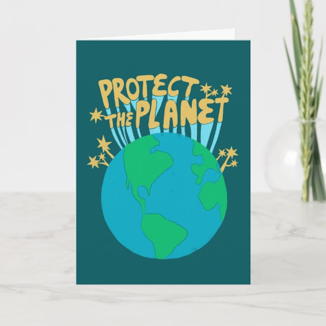 PROTECT THE PLANET Eco Green Save Earth Card (Front)