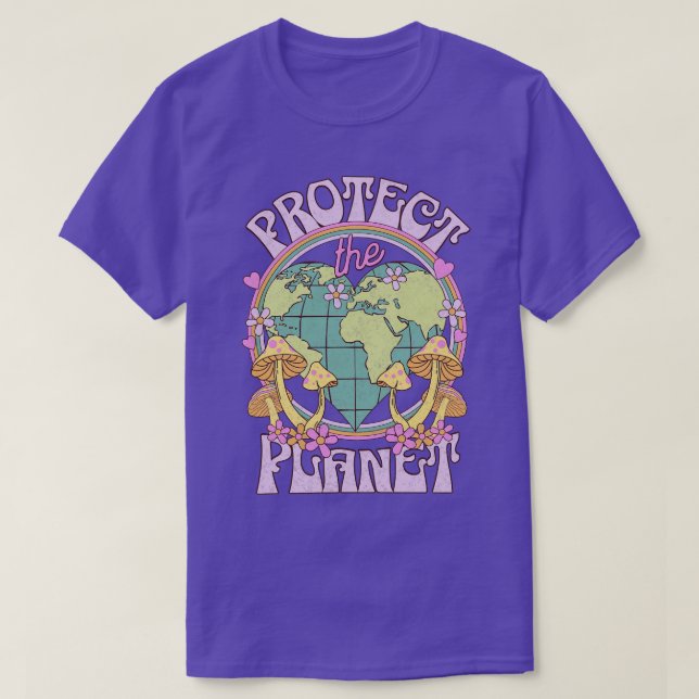 Protect the Planet Retro Earth Day T-Shirt (Design Front)