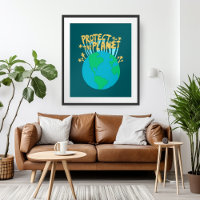 PROTECT THE PLANET SAVE EARTH Eco Green Art