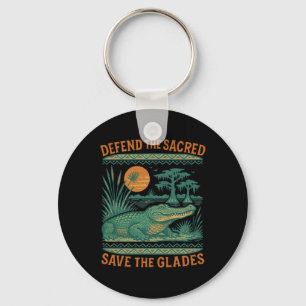 Protect The Sacred Save Everglade Alligator Protes Key Ring