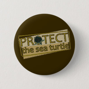 Protect the Sea Turtle 6 Cm Round Badge