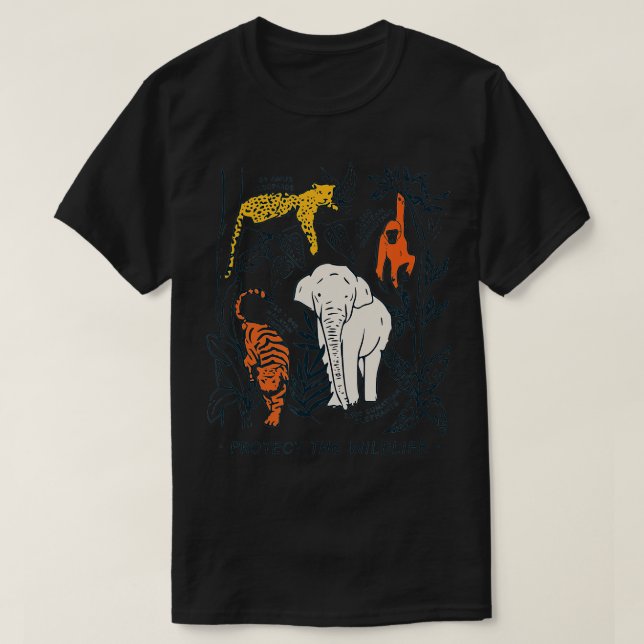 Protect The Wildlife Botanical Chart Shirt Endange (Design Front)