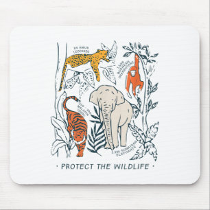 Protect The Wildlife Botanical Chart Shirt Endange Mouse Pad