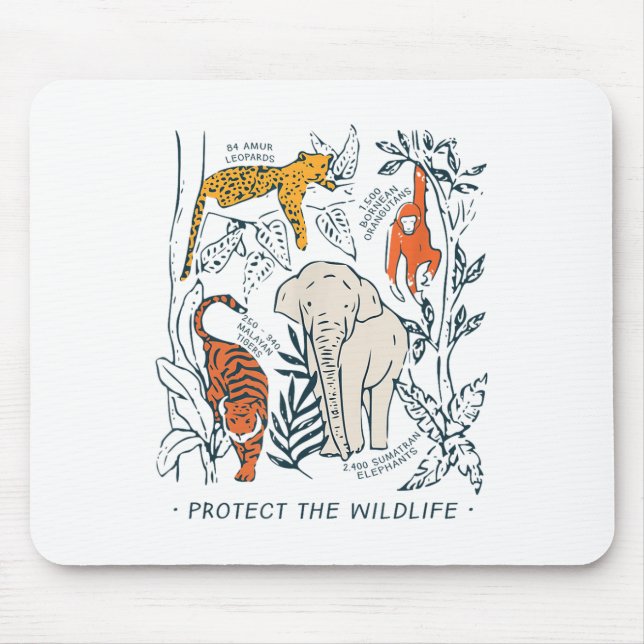 Protect The Wildlife Botanical Chart Shirt Endange Mouse Pad (Front)