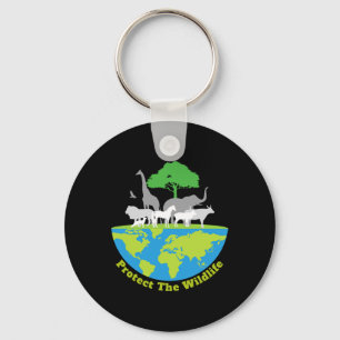 Protect The Wildlife Nature Earth Day Save Safari Key Ring
