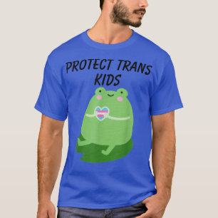 Protect Trans Green Frog Lgbt Support Transgender  T-Shirt