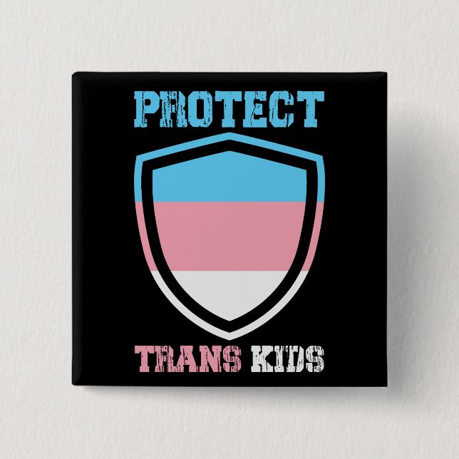 Protect Trans Kids 15 Cm Square Badge (Front)