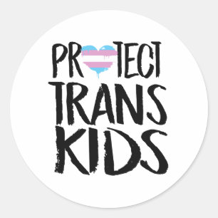 PROTECT TRANS KIDS CLASSIC ROUND STICKER